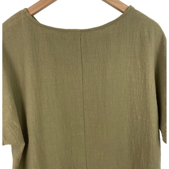 Zenana Womens Loose Fit Brown Textured Short Sleeve Top L - Picture 4 of 8